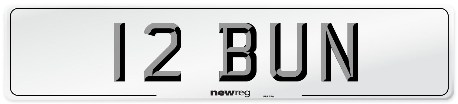 12 BUN Number Plate from New Reg